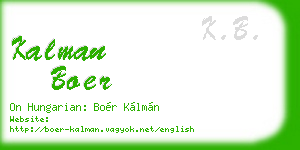 kalman boer business card