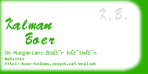 kalman boer business card